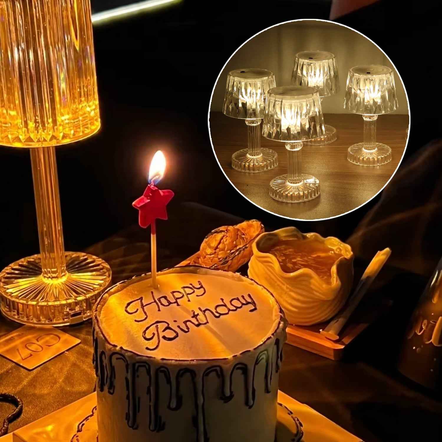 LED Mini Table Lamp Set – Battery Operated Decorative Lights
