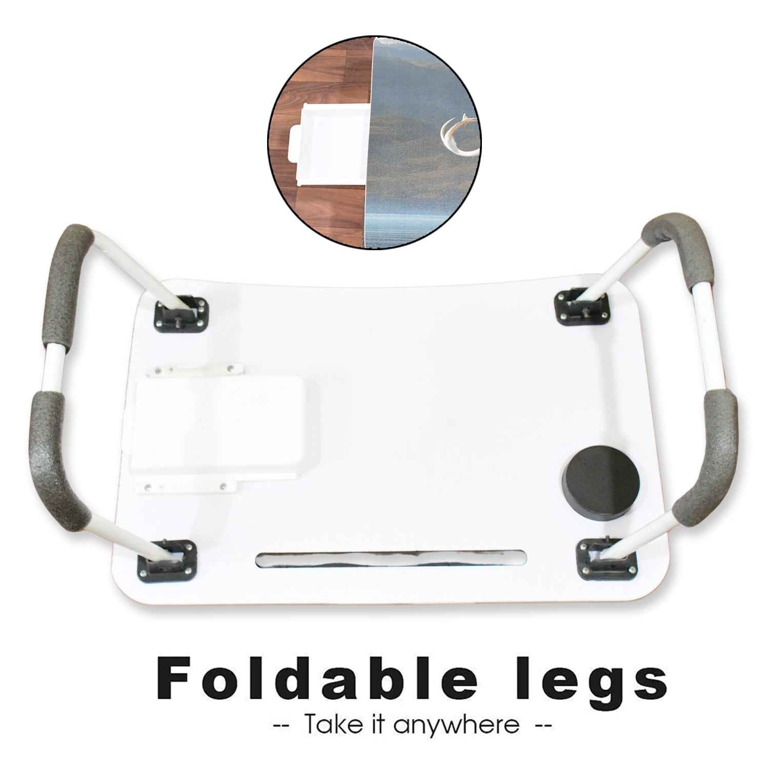 Laptop Desk – Foldable Study Table with Cupholder & Drawer | Desk Crew
