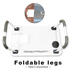Laptop Desk – Foldable Study Table with Cupholder & Drawer | Desk Crew