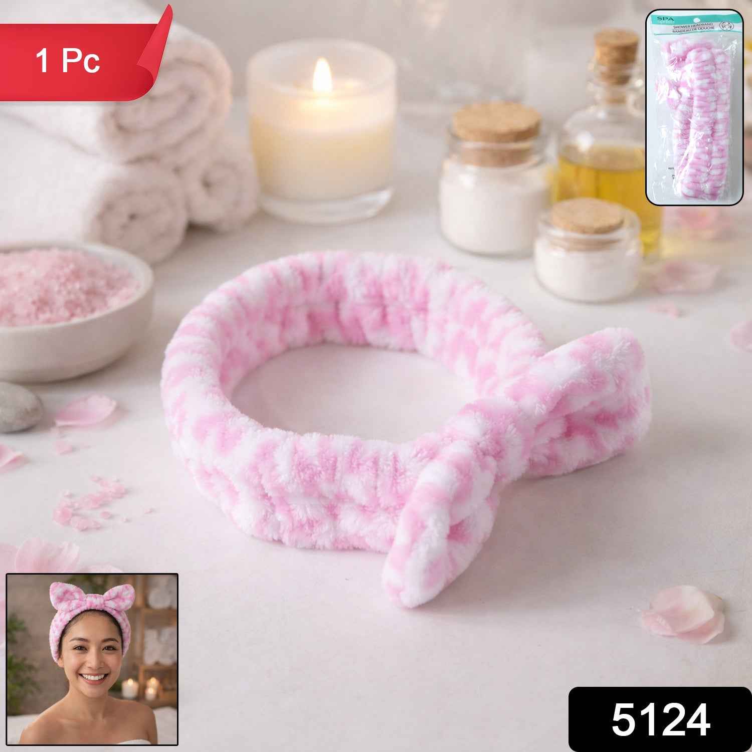 Soft Plush Spa Headband – Comfortable Stretchable Hair Band