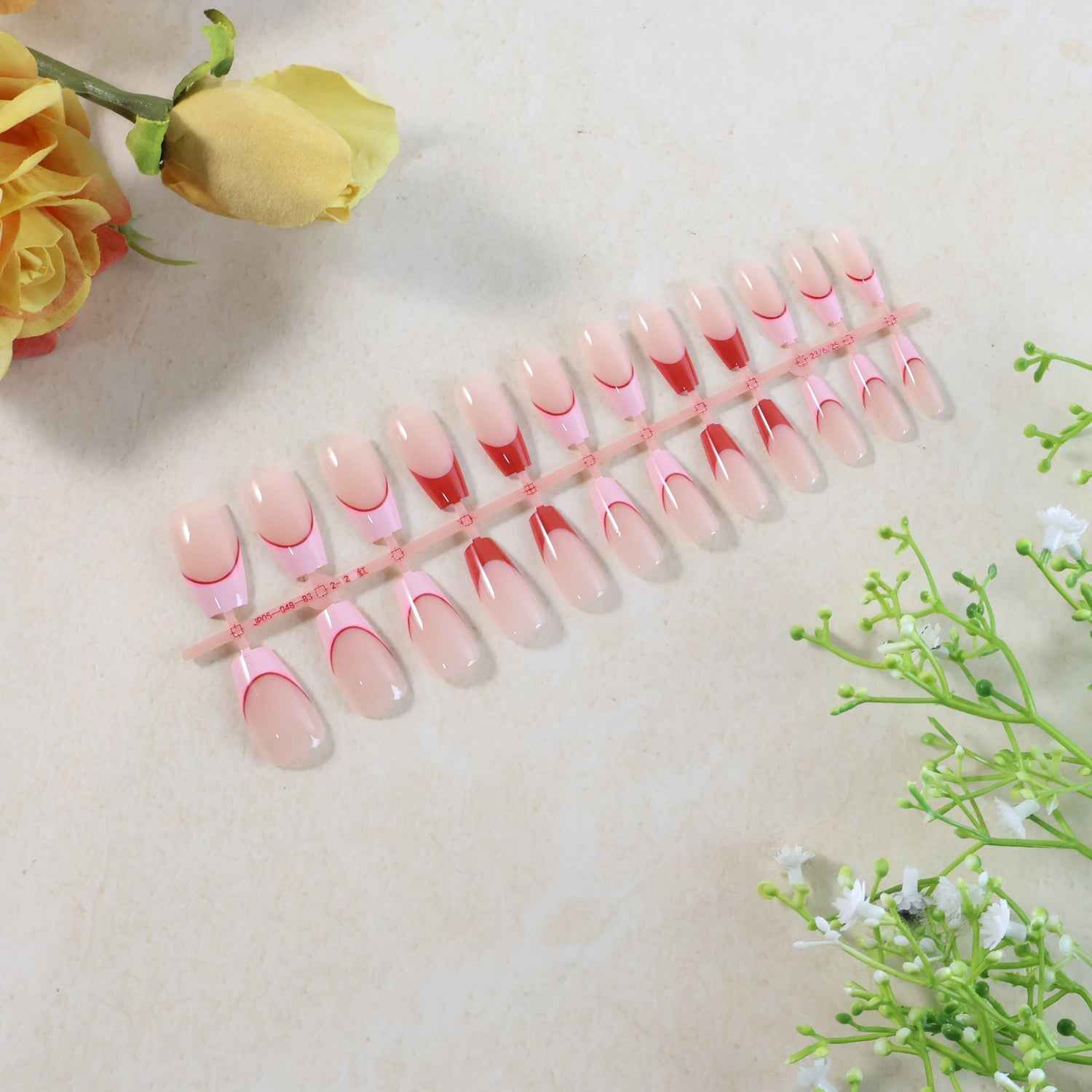 Artificial Nail Tips – Elegant Nude Glossy 24 Pc Set