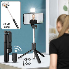 Wired Selfie Stick with Extendable Handle & Tripod Stand