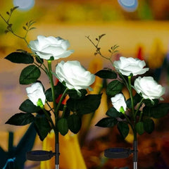 Solar Garden Decorative Flower Lights – Set of 2 LED Roses