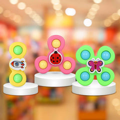 Baby Spinner Toy Set – 3 Pc Sensory Spin Toys with Suction Cups