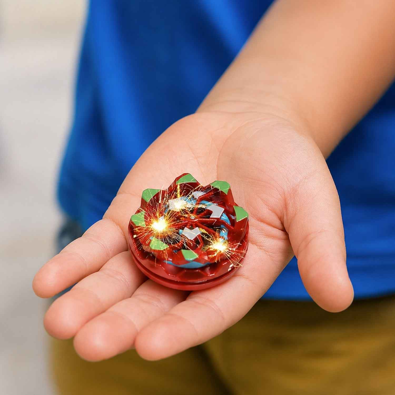Fireworks Spark Effect Spinning Battle Top Ð High-Speed Fun for Kids