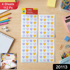 Heart Shape Stickers Set – 112 Colorful Decorative Pieces