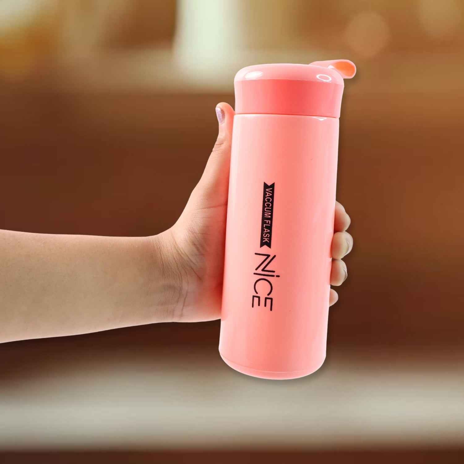 Plastic Water Bottle – Leak-Proof Pink 400ML Bottle with Strap