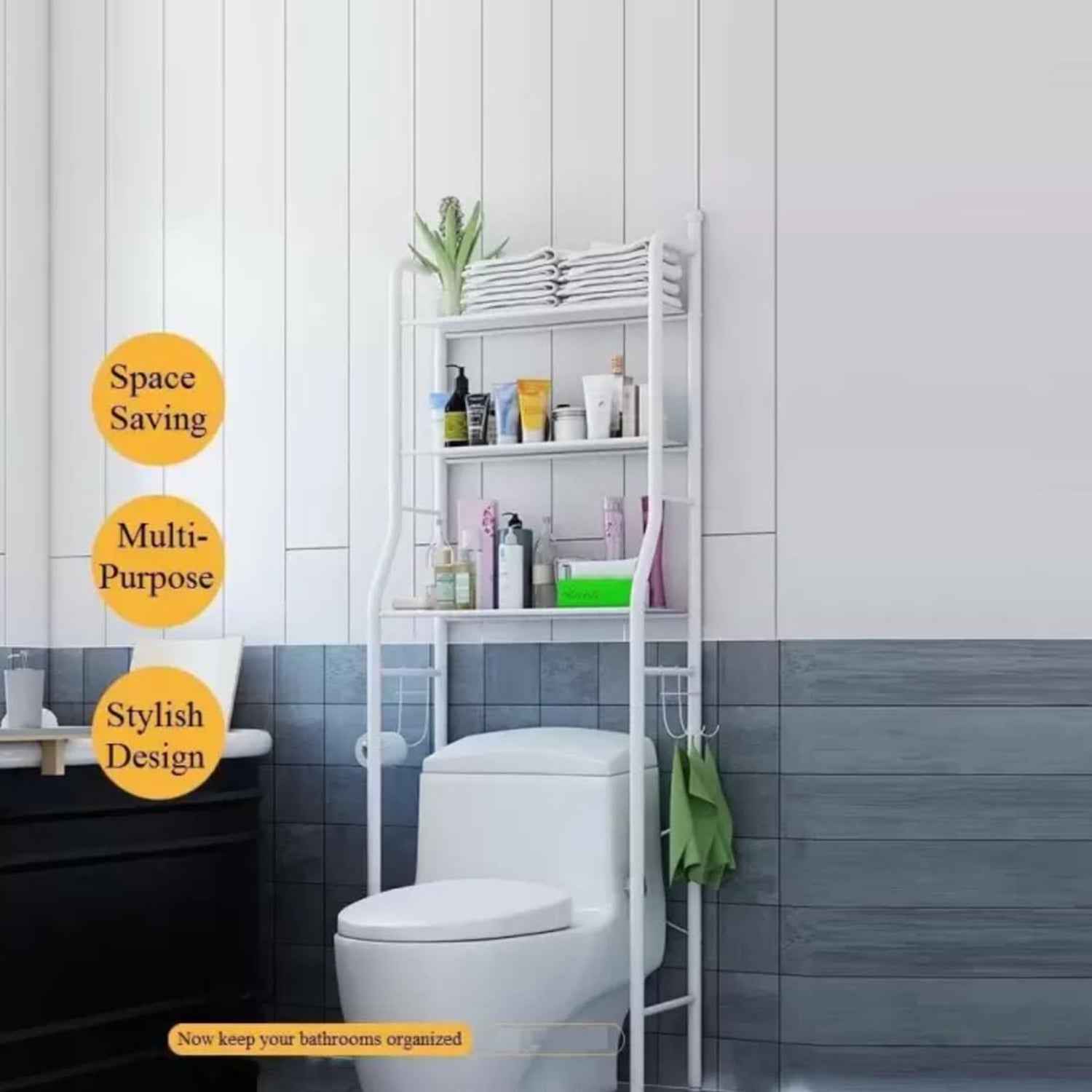 Over Toilet Storage Rack – Space-Saving Metal Shelf | Bathora