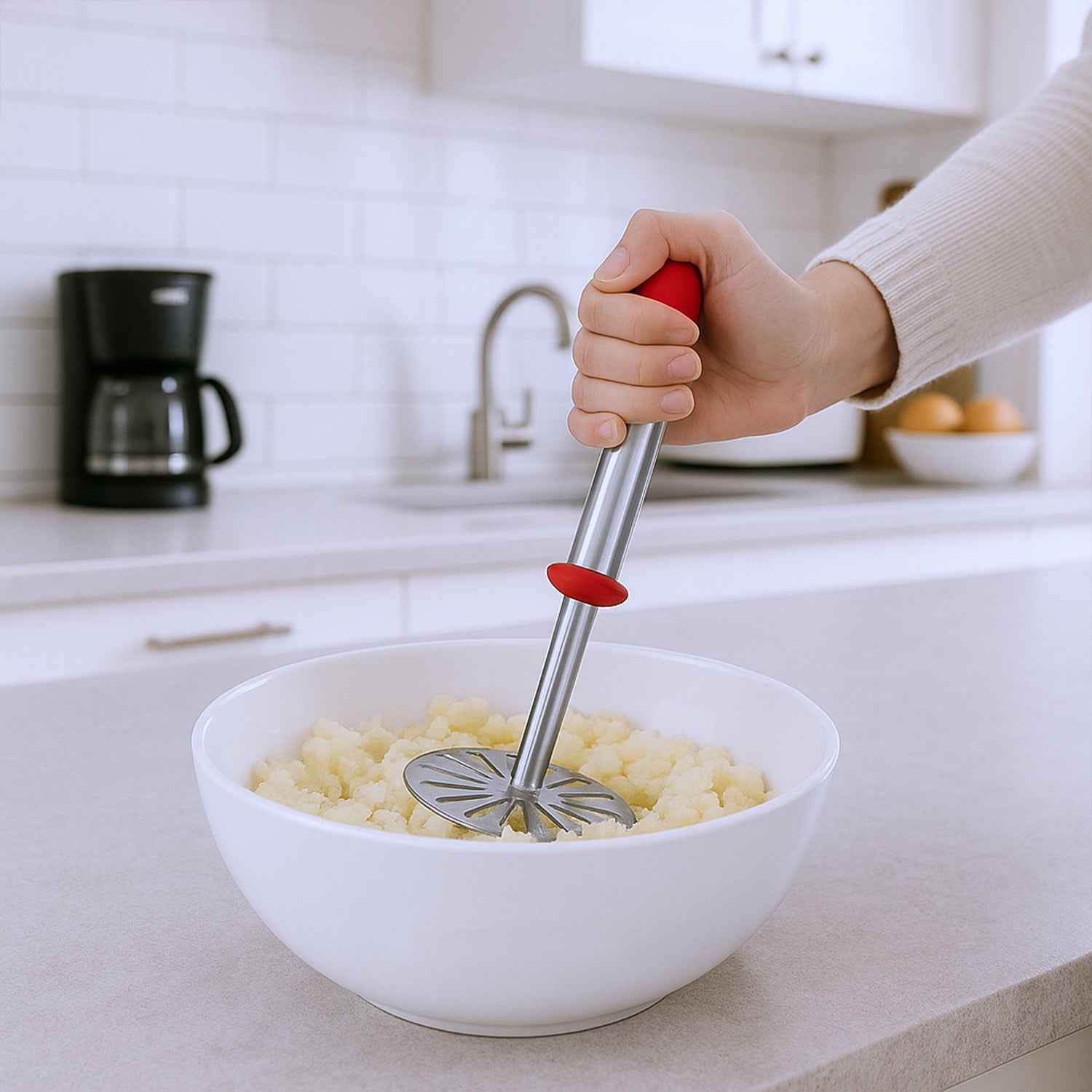Pau Bhaji Masher – Stainless Steel & Ergonomic Grip | Quickslice
