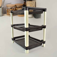 Plastic Storage Rack – 3-Tier Durable Multi-Use Organizer