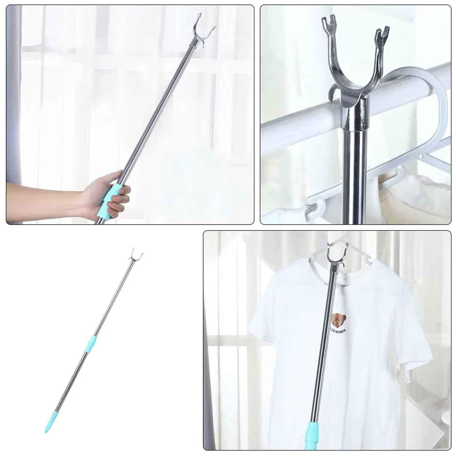 Telescopic Clothes Hanger Pole – Stainless Steel Extendable | Indo Glow