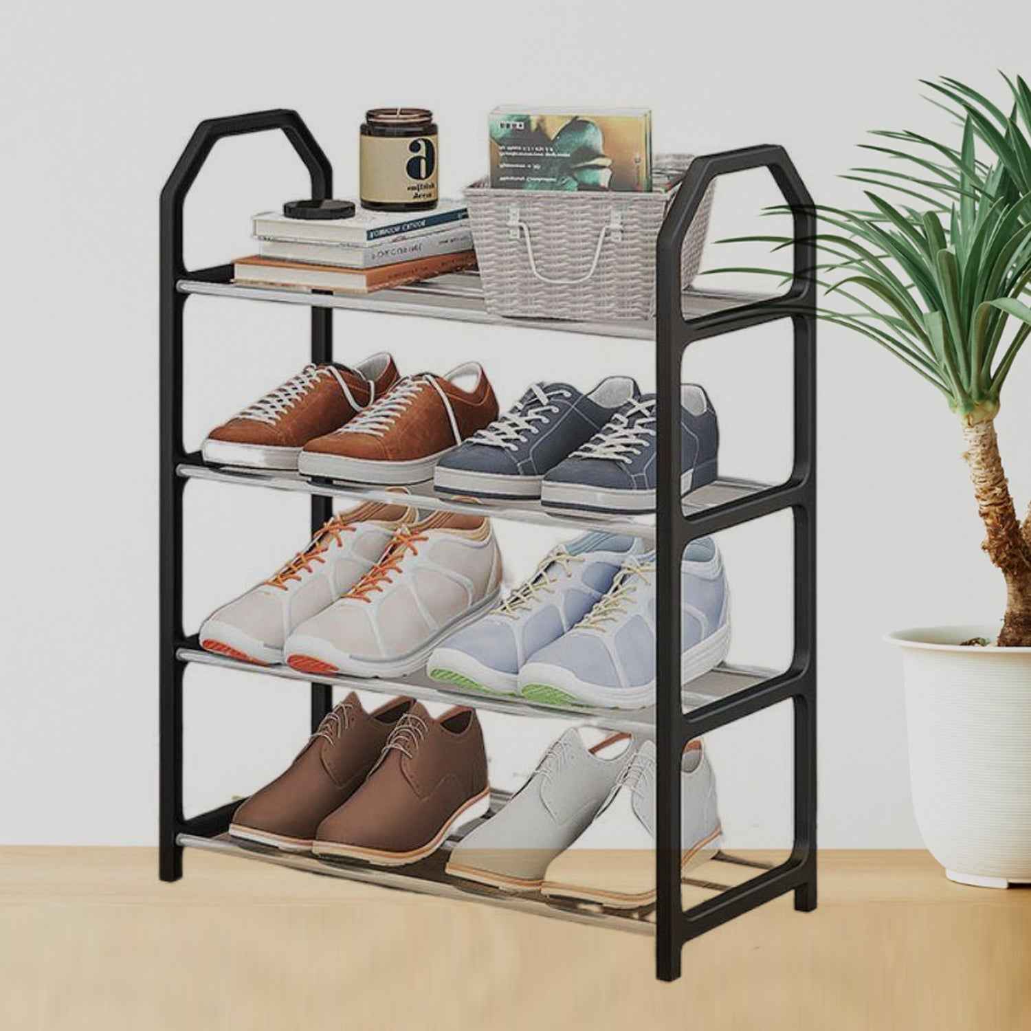 Folding Shoe Rack – 4-Layer Space-Saving Organizer |