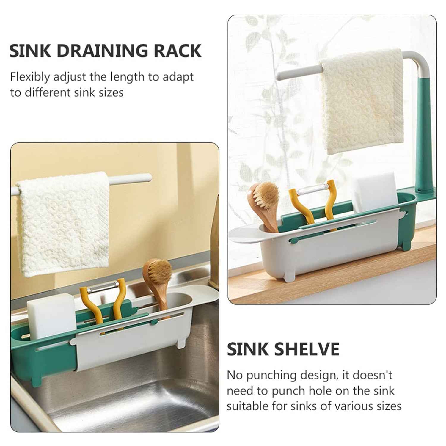 Expandable Dish Drying Rack – Adjustable Sink Organizer | CookAura