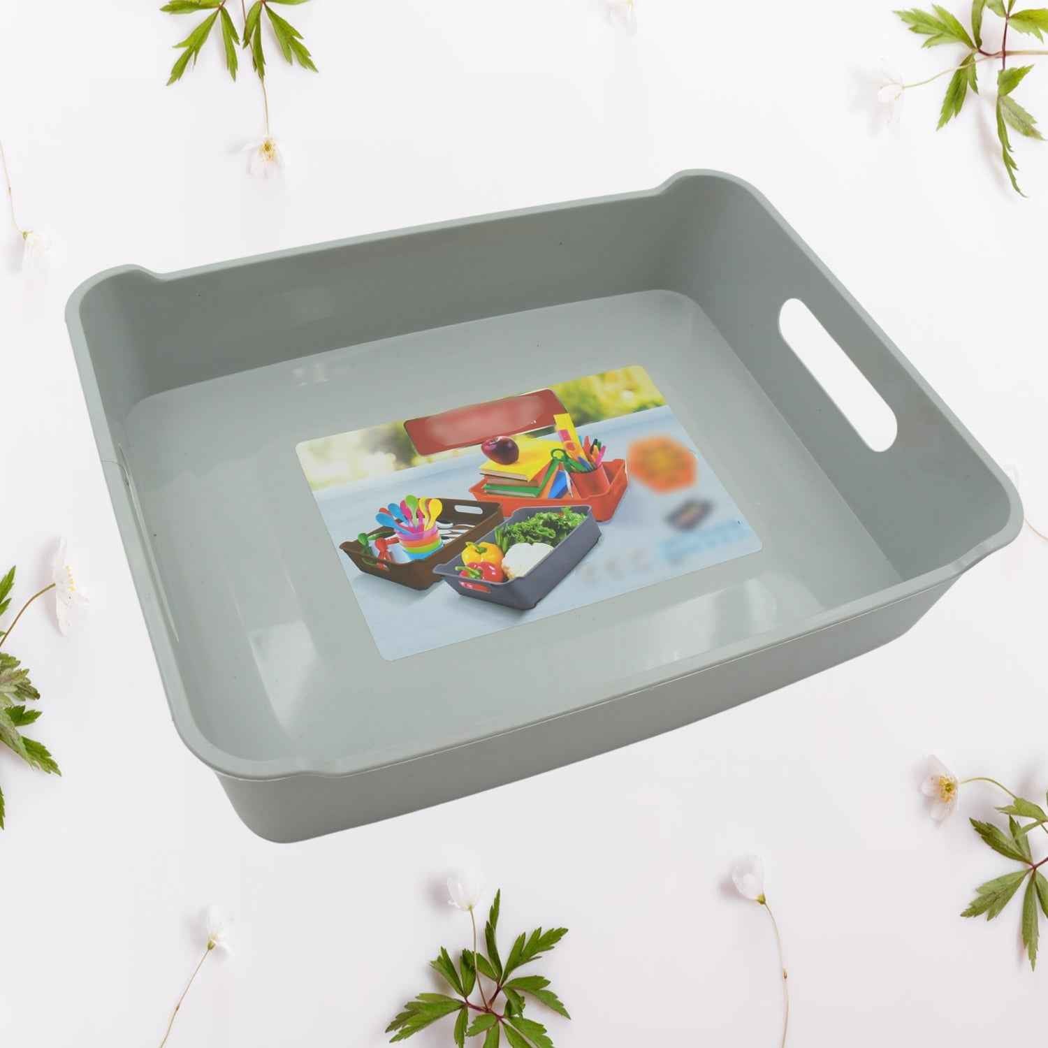 Plastic Storage Tray Set of 3 – Multi-Purpose Organizer | Organivo