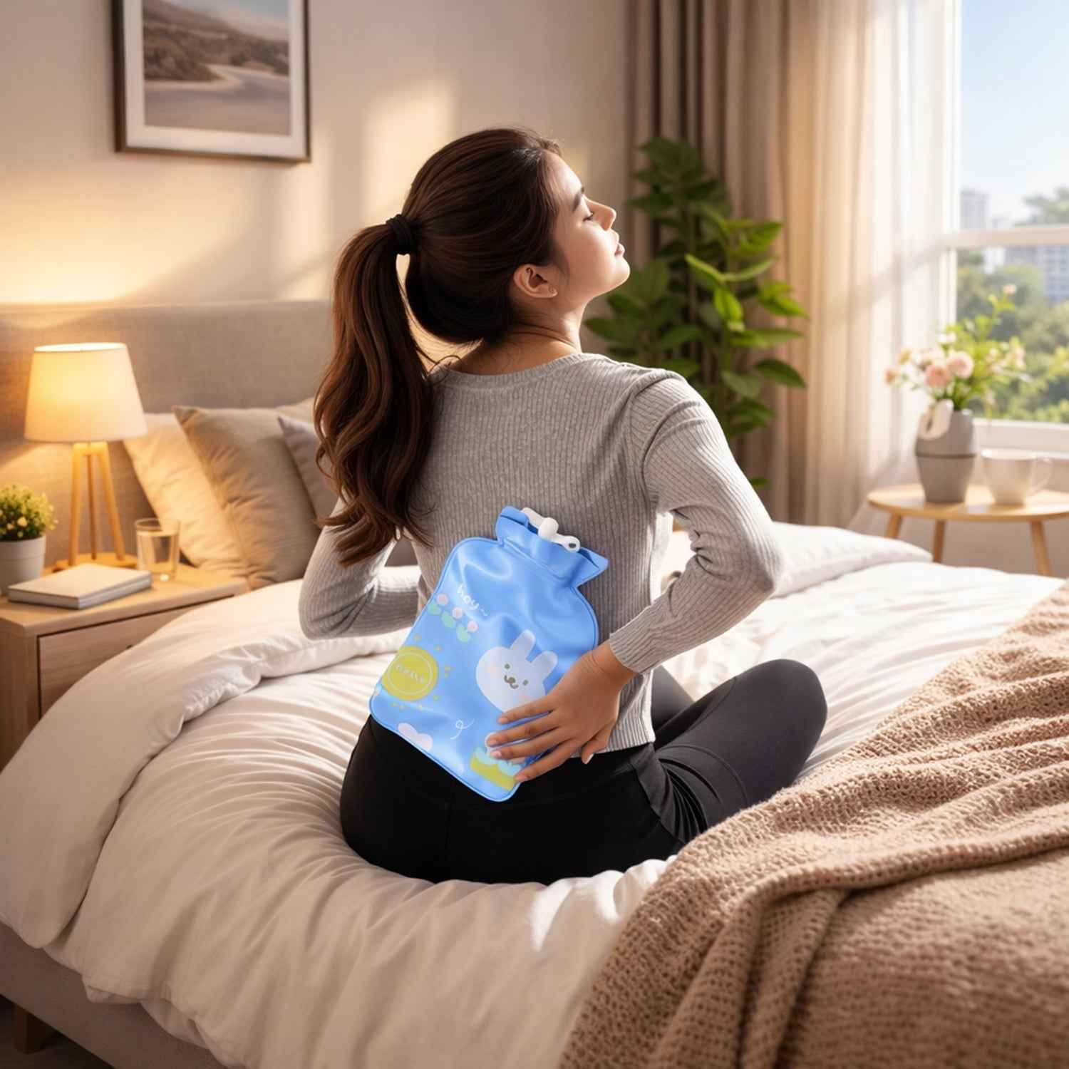 Reusable Hot and Cold Water Bag – Cute Cartoon Pain Relief 15x9 cm
