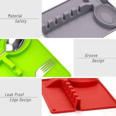 Silicone Spoon Rest – 4-Slot Utensil Holder & Spatula Rack | Quickslice
