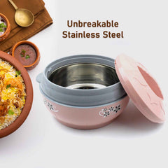 Insulated Casserole – 4500ml Floral Steel for Hot Food |