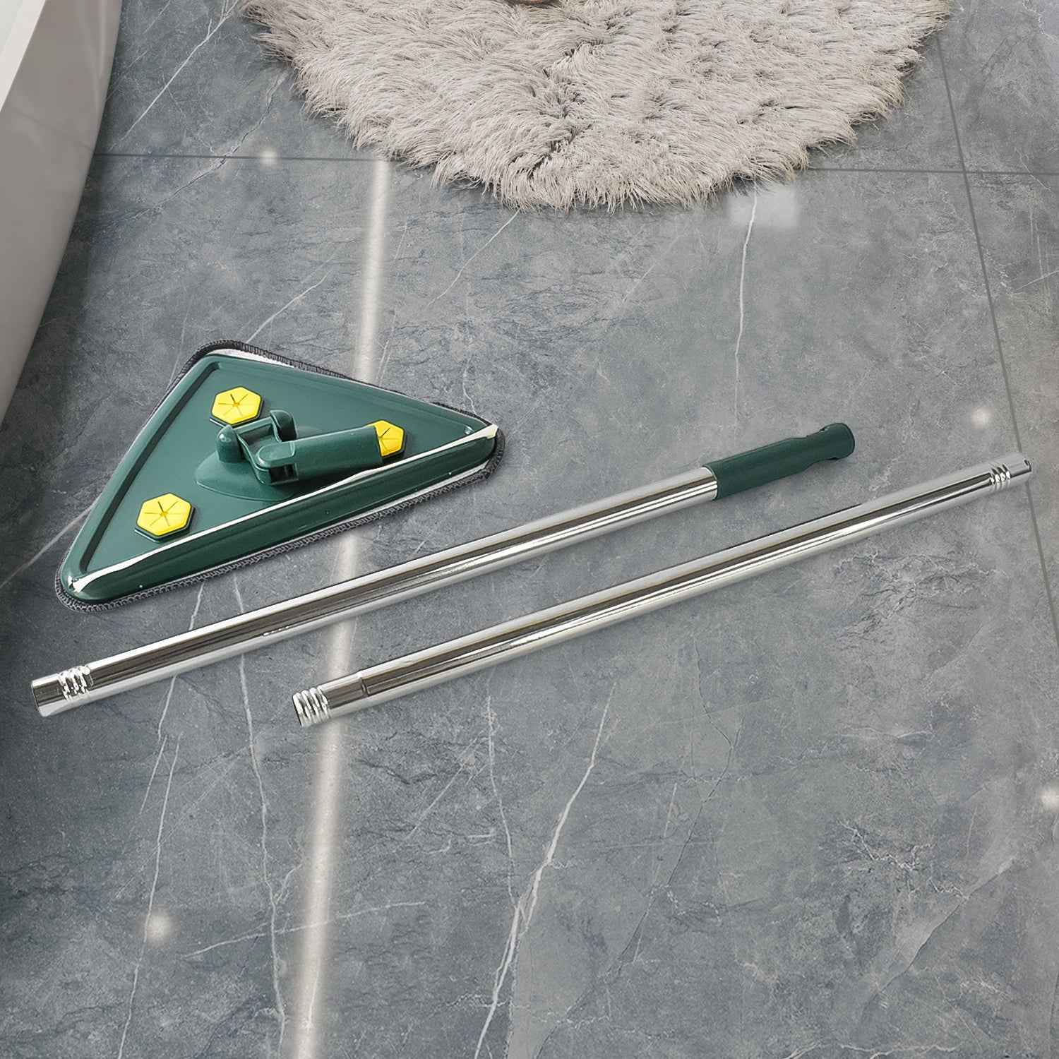 Triangle Mop – 360° Rotating Extendable Cleaner | Velvet Wipe