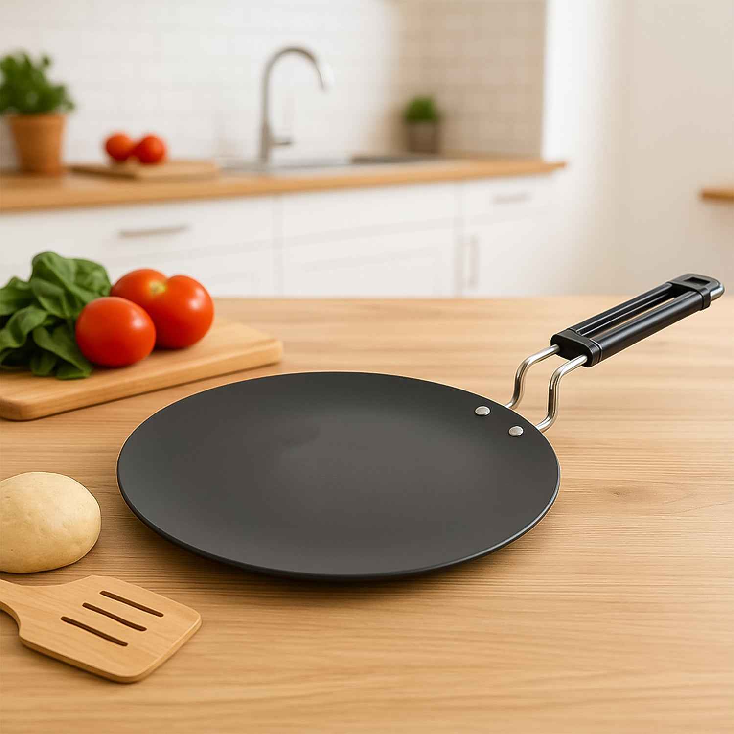 Non-Stick Flat Roti Tawa – Durable 9-Inch Iron Cookware