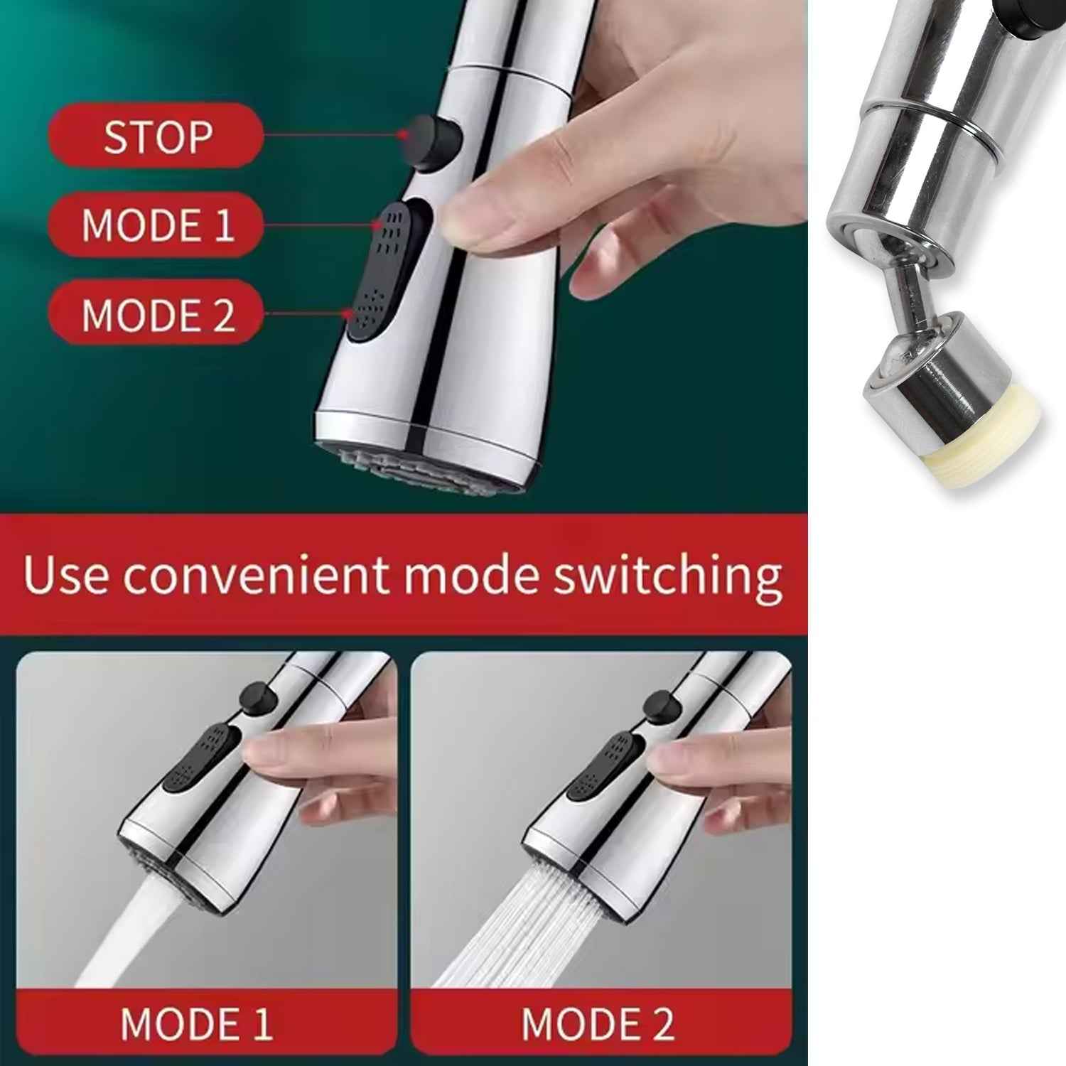 Kitchen Faucet Sprayer – 3-Function Pull Down |