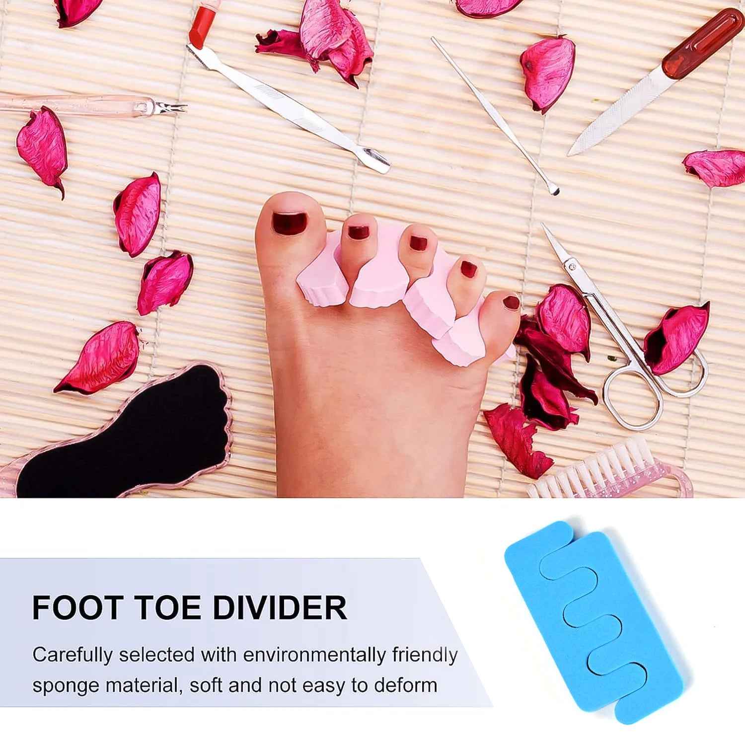 Toe Separators Sponge – Comfortable Toe Spacers for Pedicure | Velvet Wellness