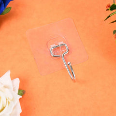 Transparent Stainless Steel Self Adhesive Wall Hook – Large, Heavy Duty | GlimmerHome