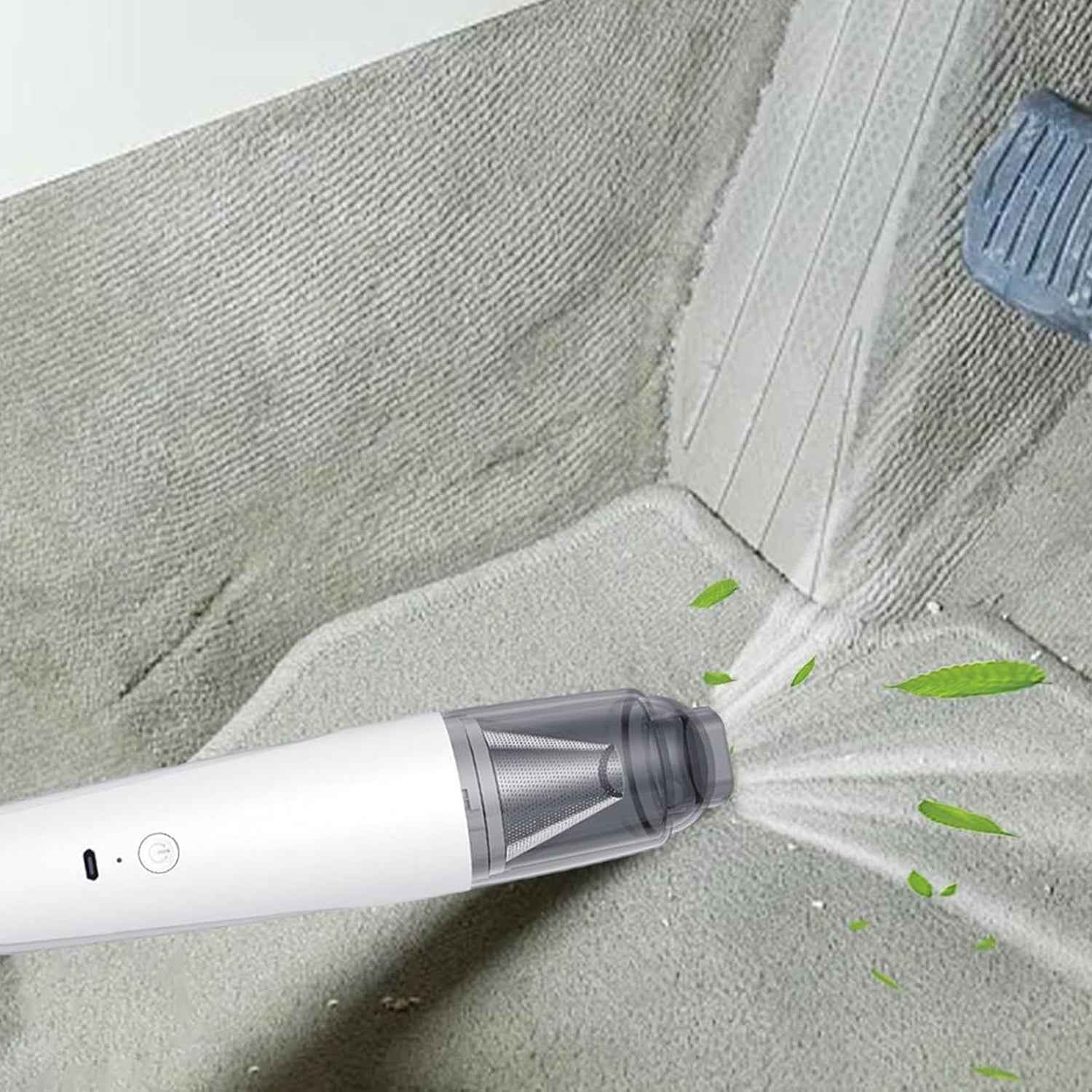 Compact cordless handheld vacuum cleaner ideal for keyboards and electronics cleaning