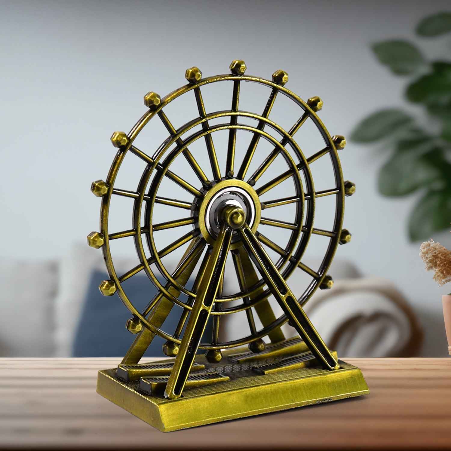 Metal Desktop Wheel Tower – Durable & Elegant Table Ornament