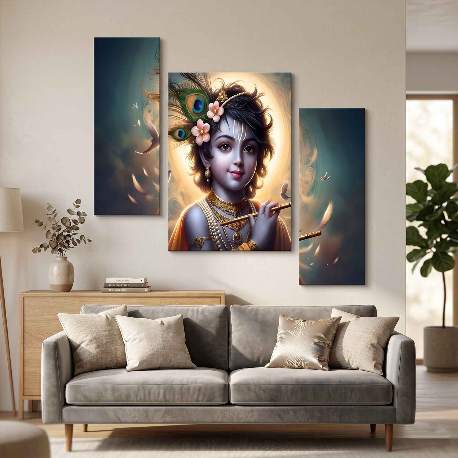 Krishna Flute Wall Art Ð Vibrant & Sacred Home Decor