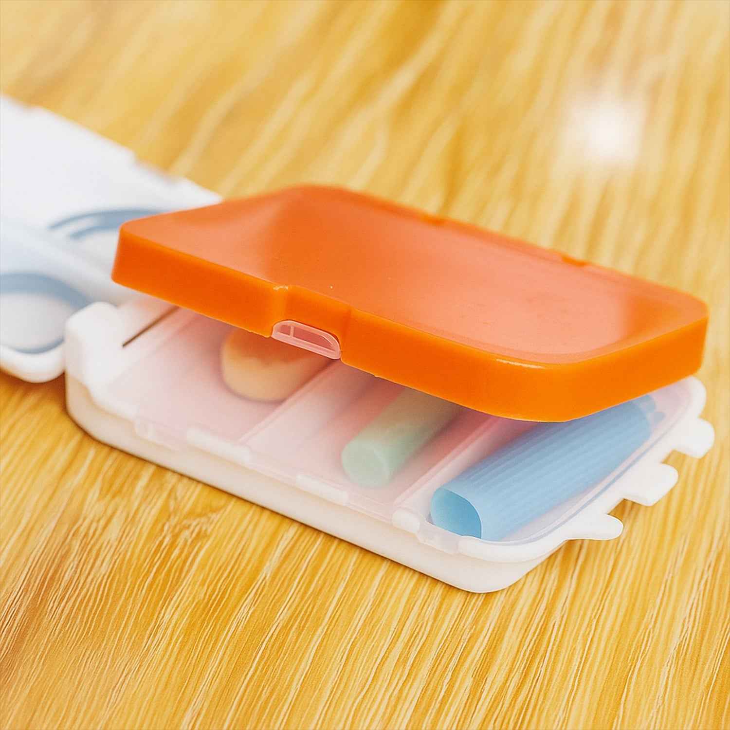 Pill Organizer Box – Dual-Sided with 8 Secure Compartments