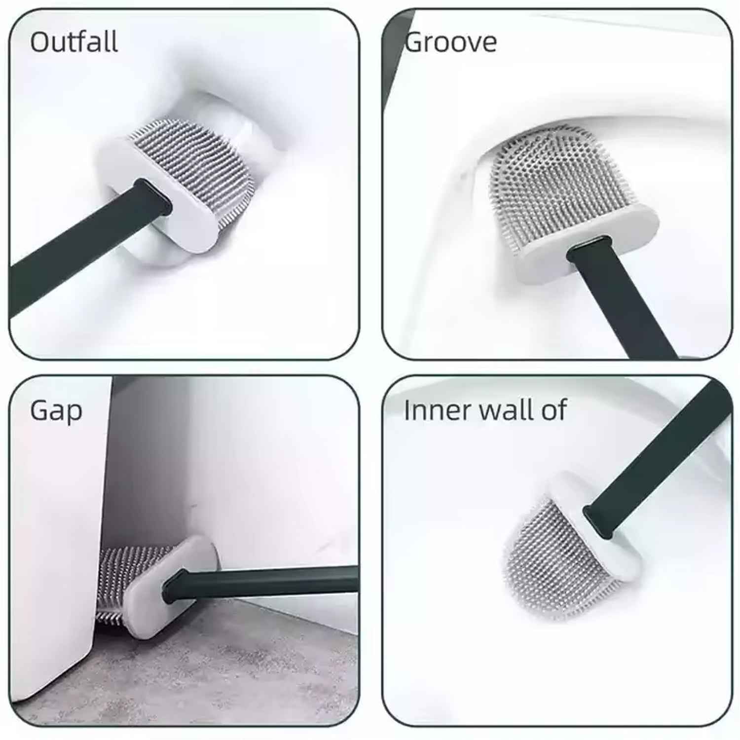 Silicone Toilet Brush – Wall-Mounted, Anti-Drip Cleaner | Velvet Wipe