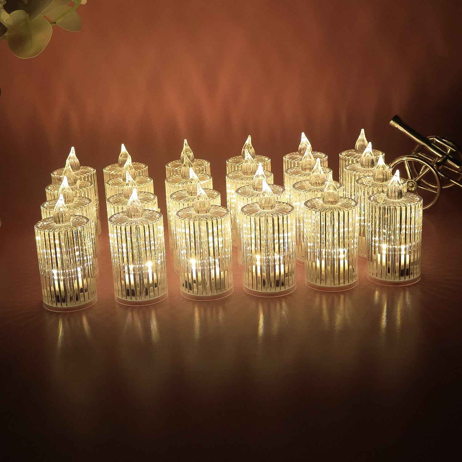 LED Flameless Decorative Candle Set – Smokeless Crystal Design