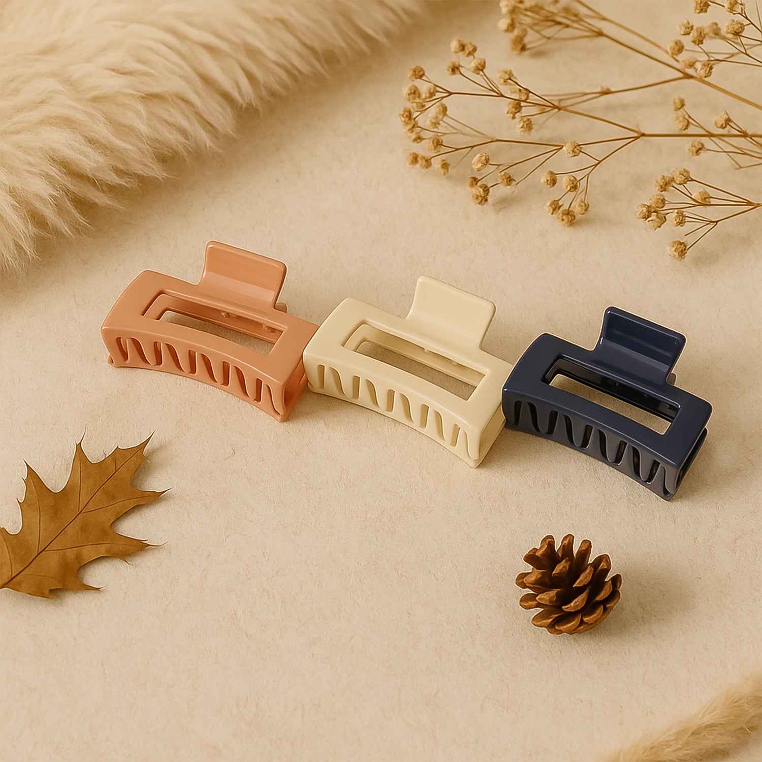 Matte Rectangle Hair Claw Clip – Strong Hold & Assorted Colors Pack