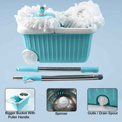 Spin Mop – 360° Rotating Stainless Steel Spinner for Deep Cleaning