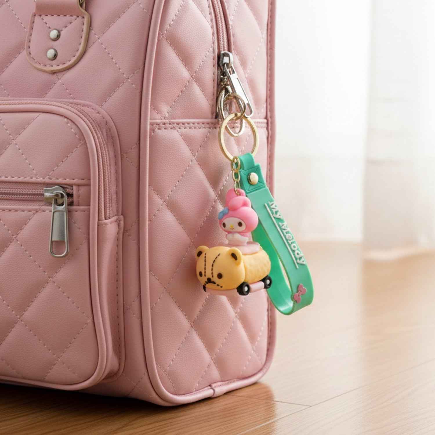 Cartoon Character Keychain – Cute Silicone Strap with Mini Toy Charm