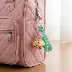 Cartoon Character Keychain – Cute Silicone Strap with Mini Toy Charm