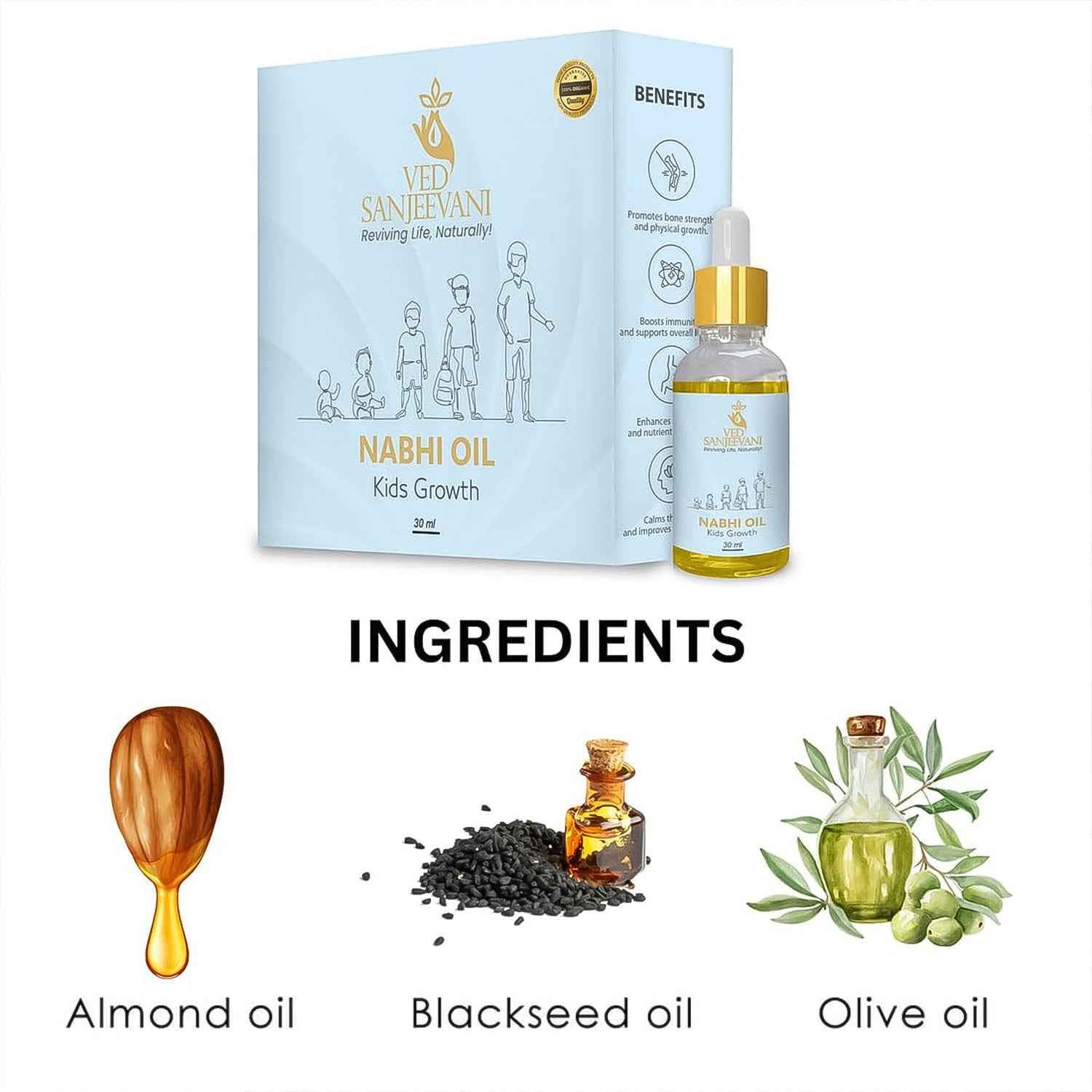 Kids Growth Nabhi Oil – Ayurvedic Boost for Bone Strength & Immunity