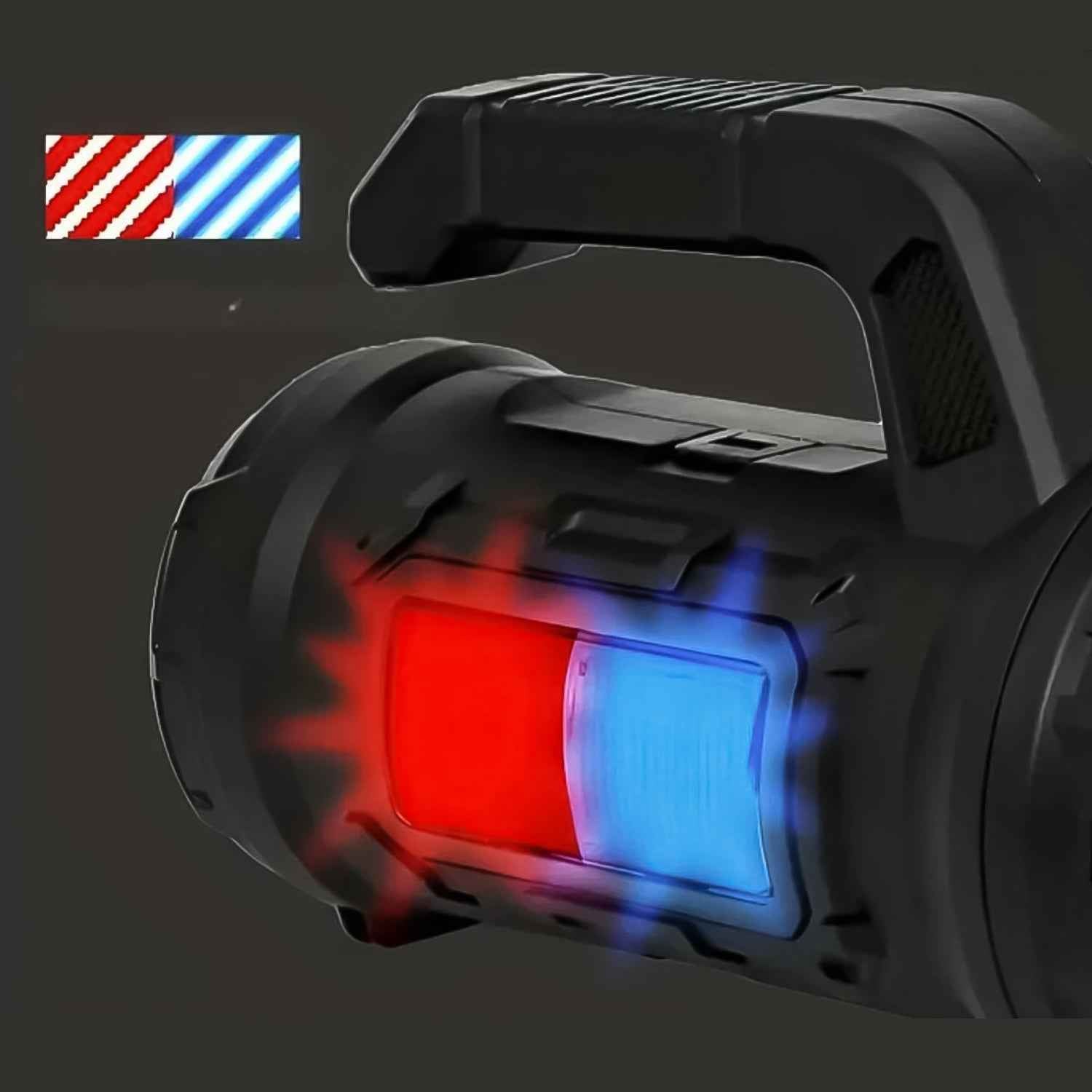 Side view of the multi-functional SOS Light with Toolbox, showcasing its robust ABS casing.