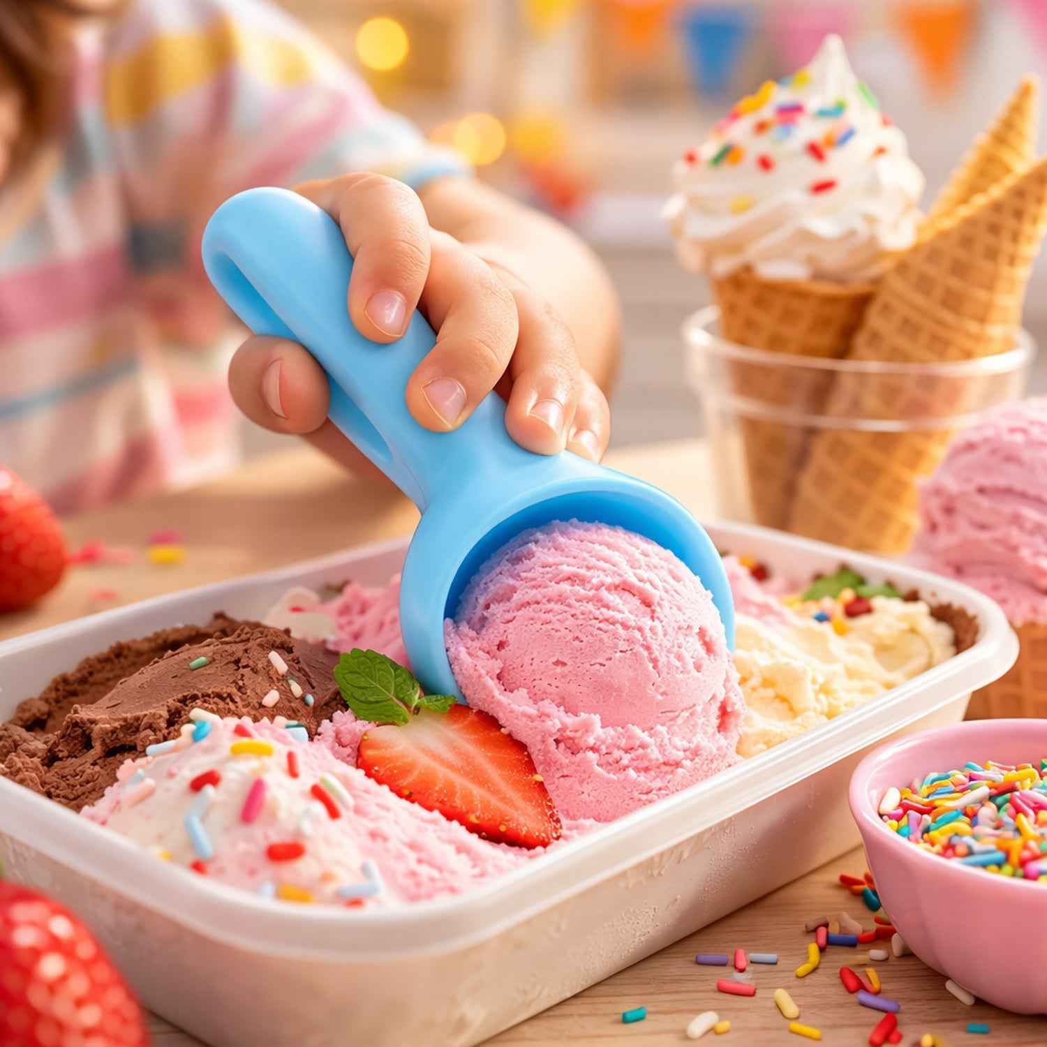 Plastic Ice Cream Scoop – 4 Pc Multipurpose Kitchen Set