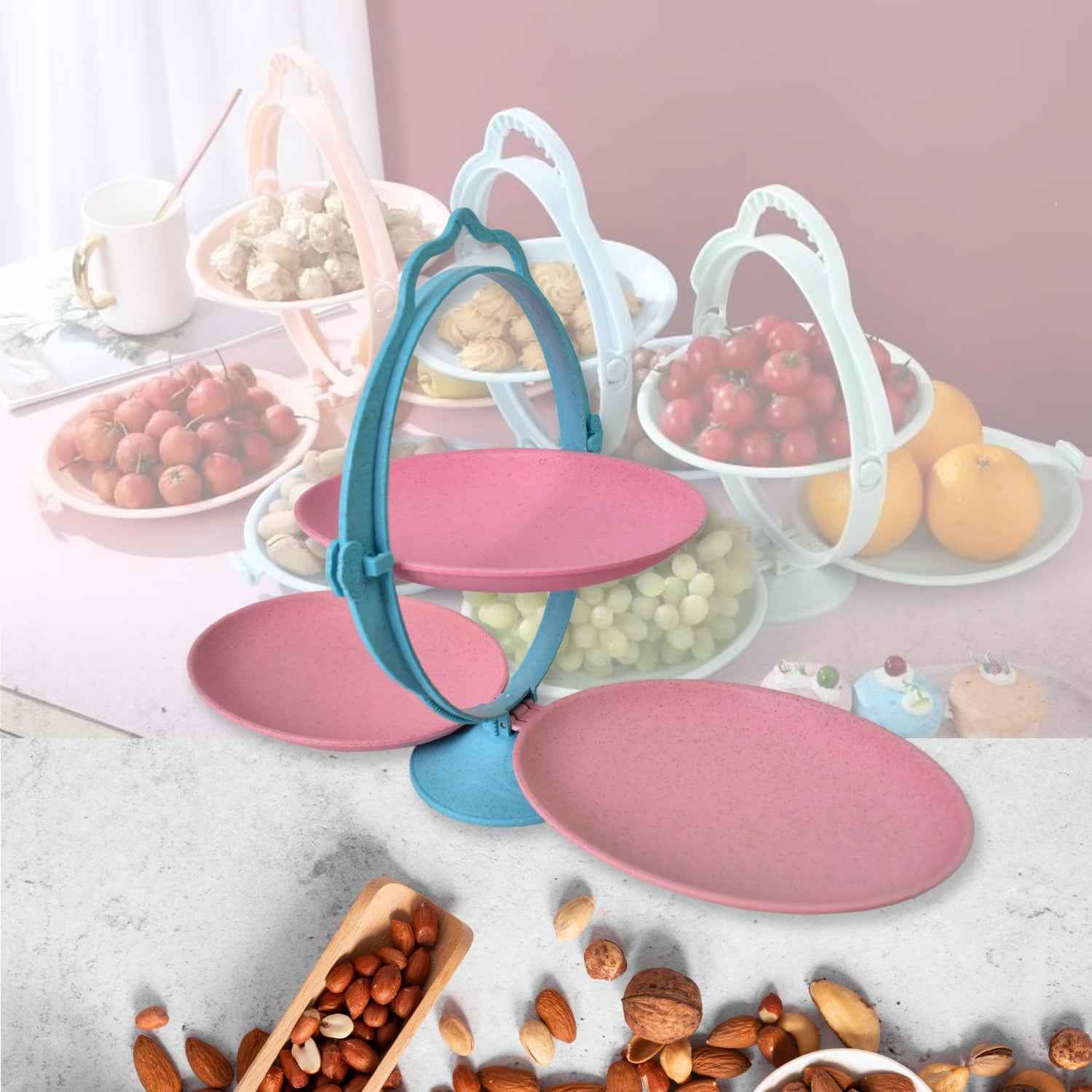 Foldable Fruit Plate Ð Space-Saving Multi-Use Kitchen Organizer