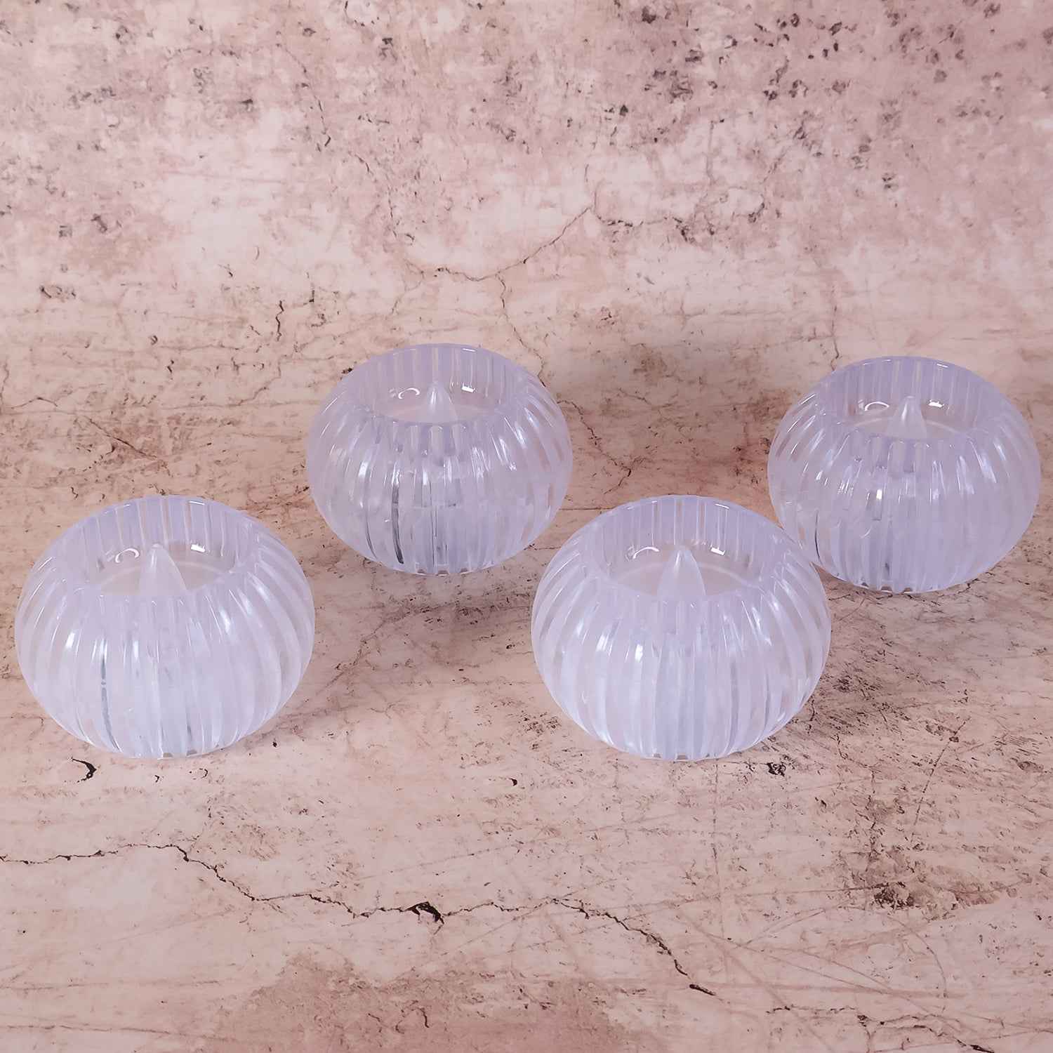 LED Flameless Decorative Candles – Set of 4 Crystal-Style Tealights