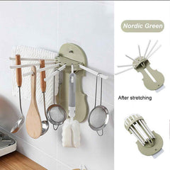 Retractable Wall Hanger – 7-in-1 No-Drill Hooks for Kitchen | Bathora