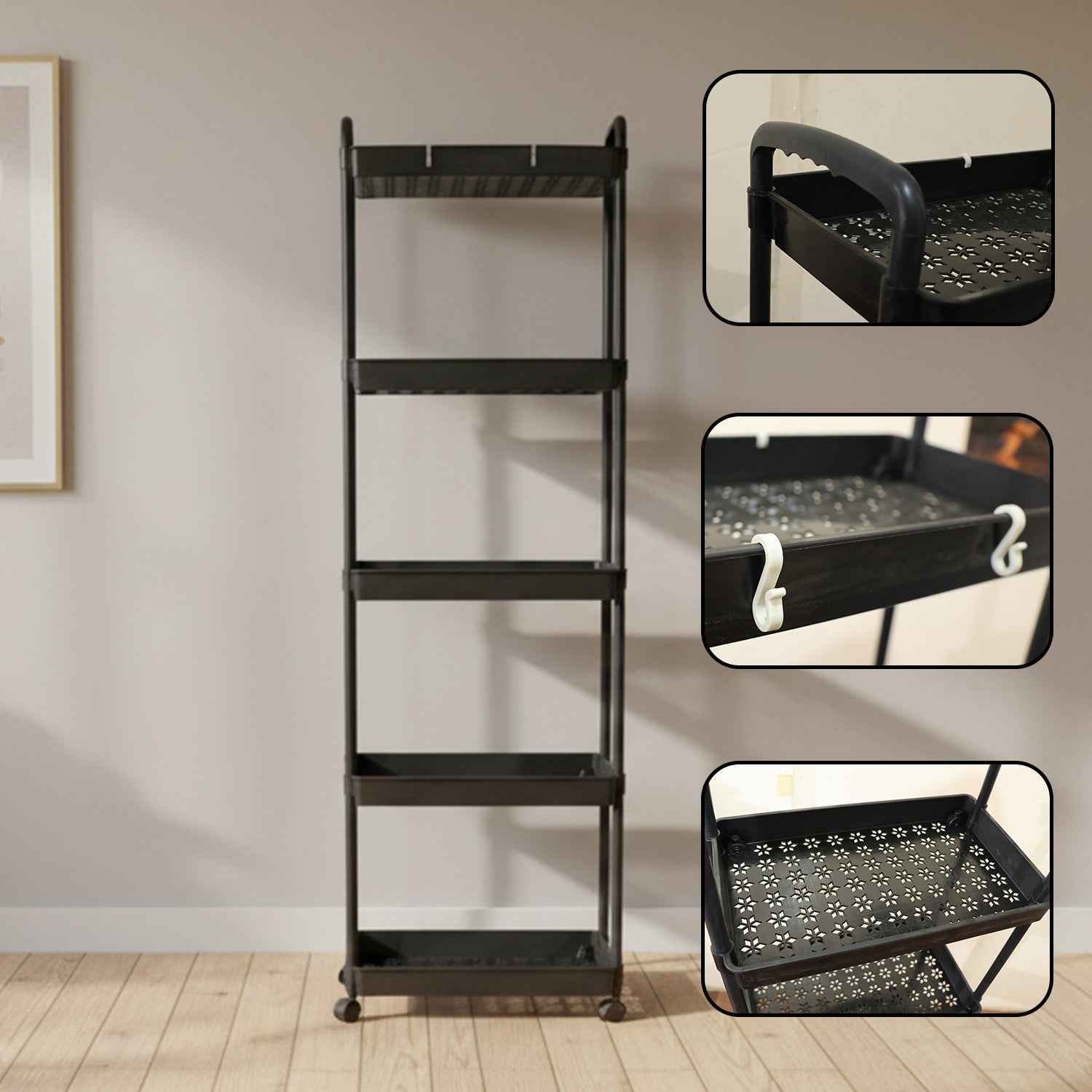 5 Layer Rolling Storage Rack – Multipurpose Mobile Organizer