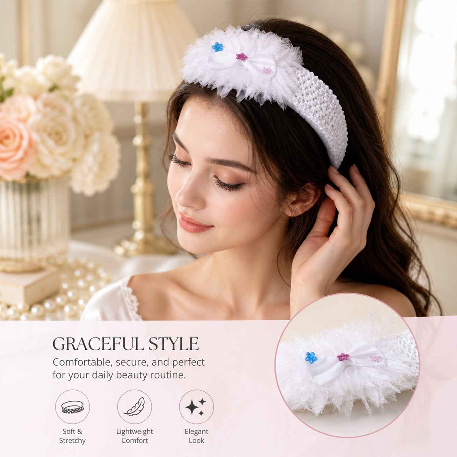 Baby Headband Ð Soft Elastic Floral Hair Accessory for Infants