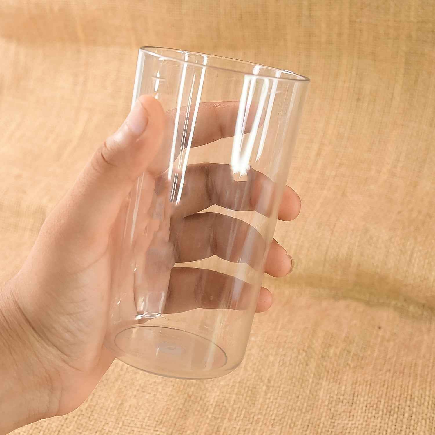 Clear Plastic Tumbler Set – 6-Piece Unbreakable Glass-Look
