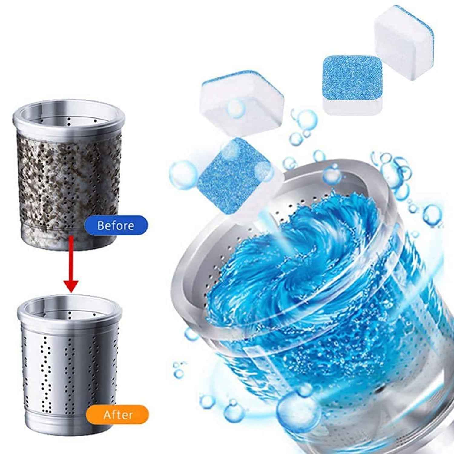 Washing Machine Cleaner Tablets – Lavender, Effervescent Stain Remover | Velvet Wipe