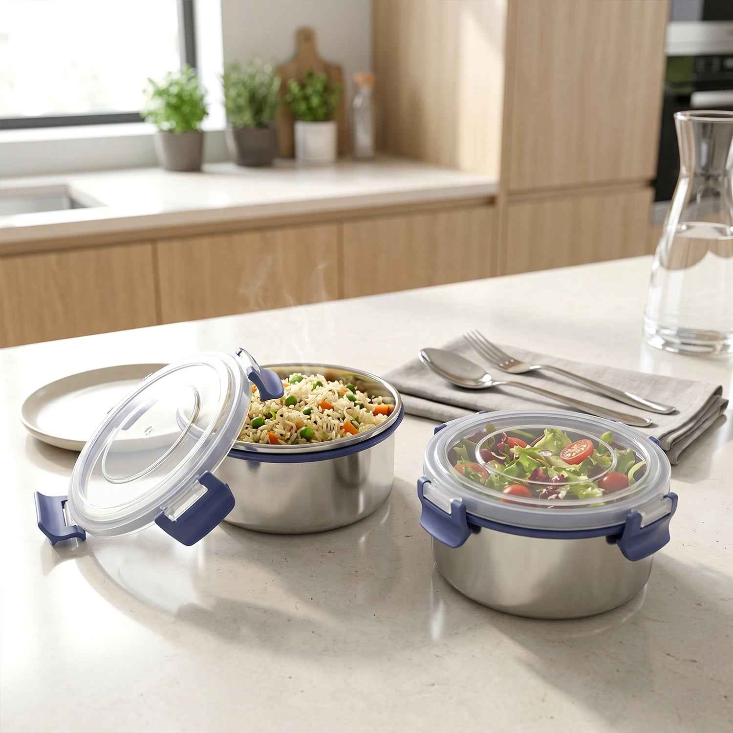 Stainless Steel Lunch Box Set Ð Leakproof & Insulated for Daily Use