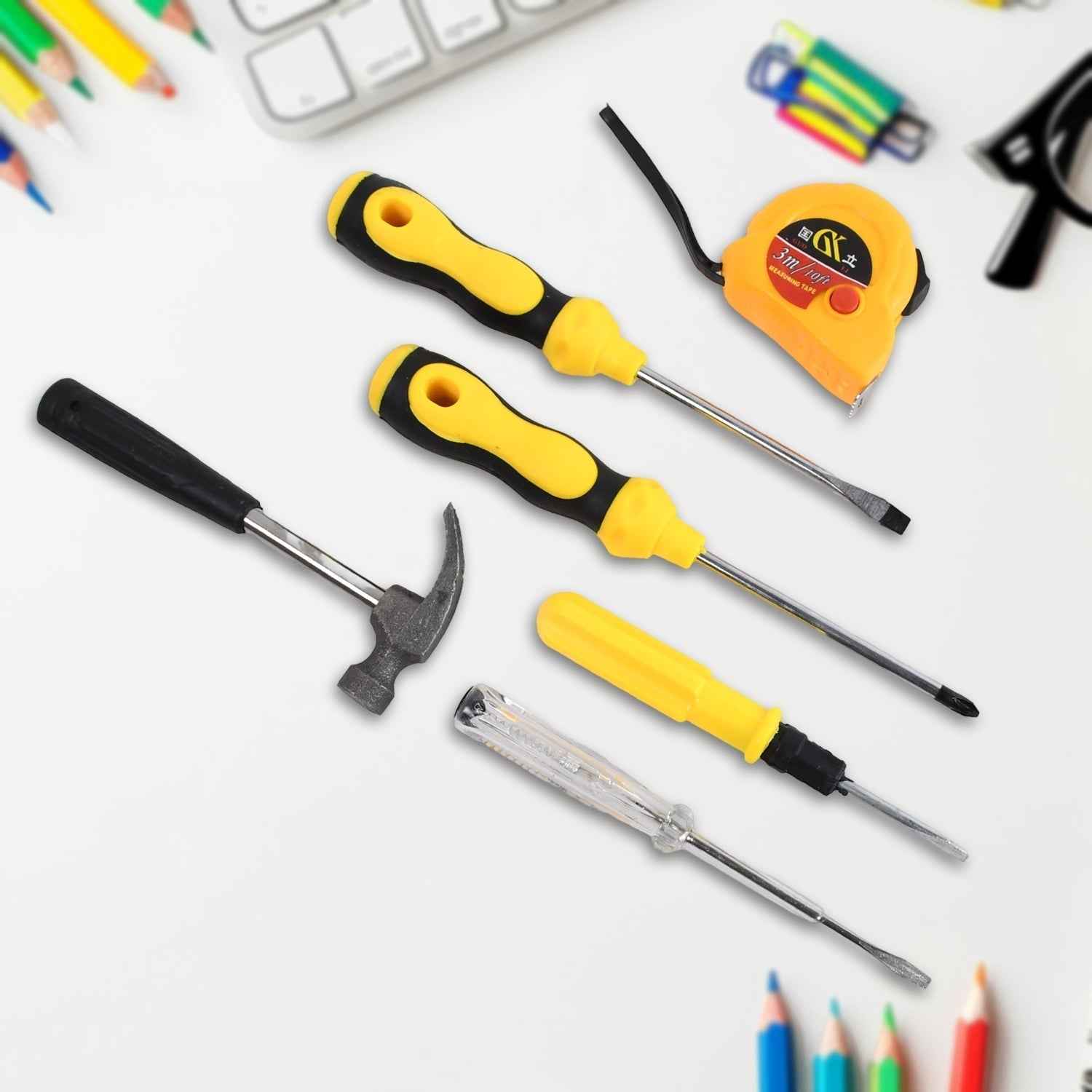 6-in-1 Hand Tool Kit – Durable Screwdrivers with Compact Case