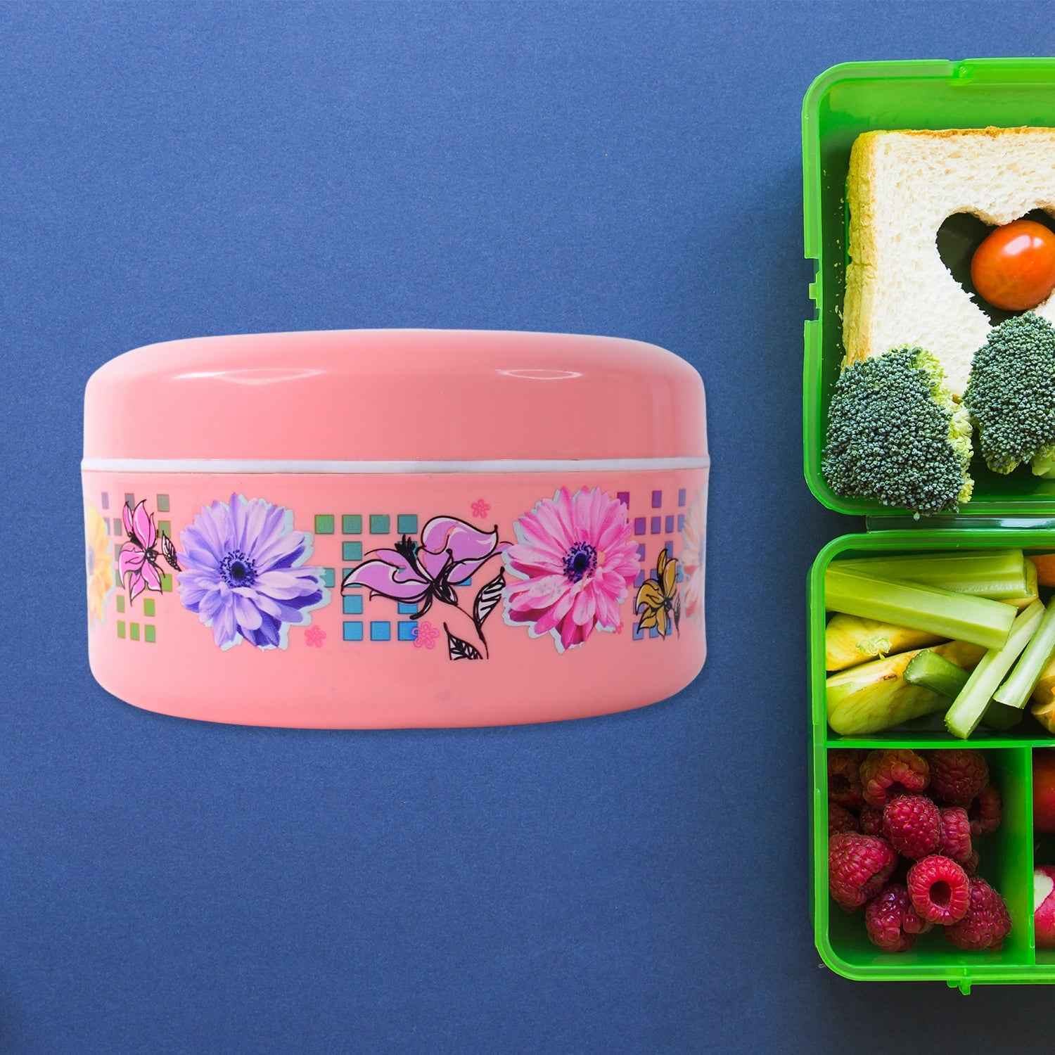 Insulated Lunch Box – Floral Print Double Wall Hot Pot