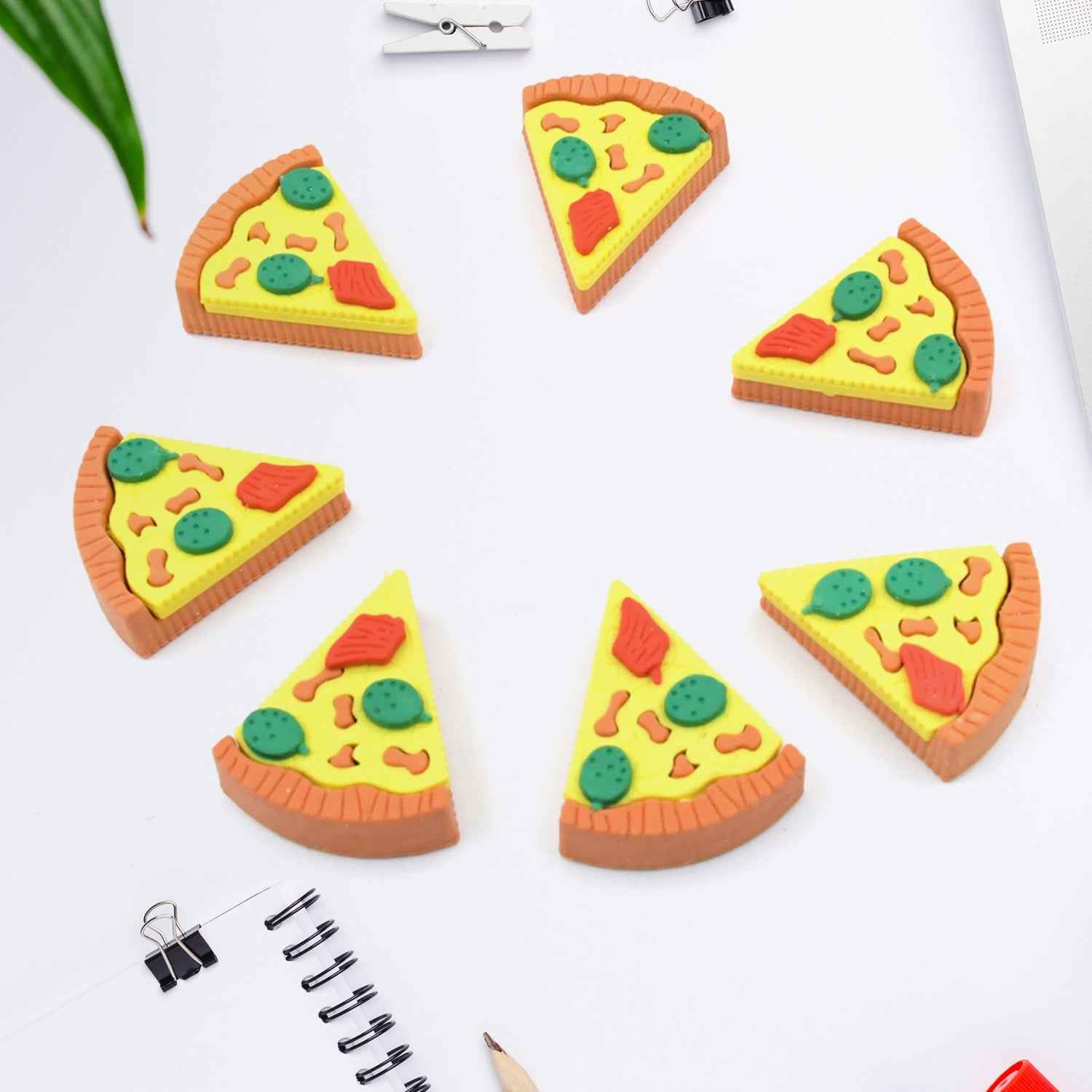Pizza Eraser Set – Fun 3D Slices for Kids' Stationery | ScribbleJoy